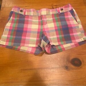 Banana Republic Ryan Fit Madras Plaid Shorts 10 Pockets Coastal Vacation Preppy